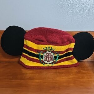 Disney Tower Of Terror Red and Yellow Knit Hat With Mouse Ears